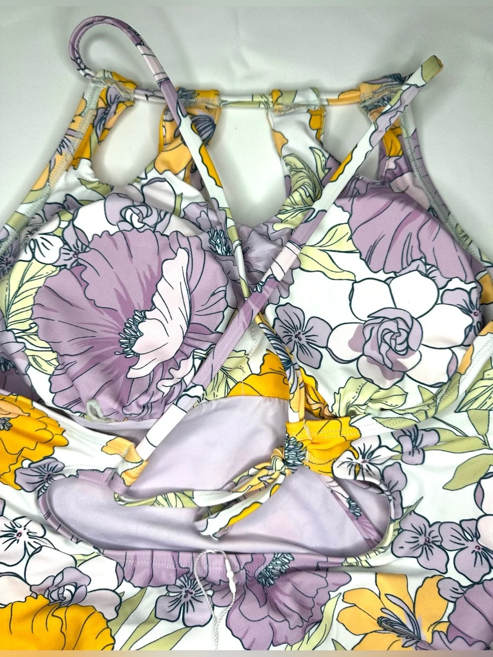 NWT Cupshe Pastel Floral One Piece Swimsuit Women Size Medium